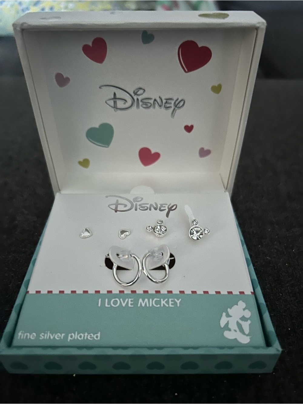 Disney Silver-Plated Kids Earring Set - Silver, White